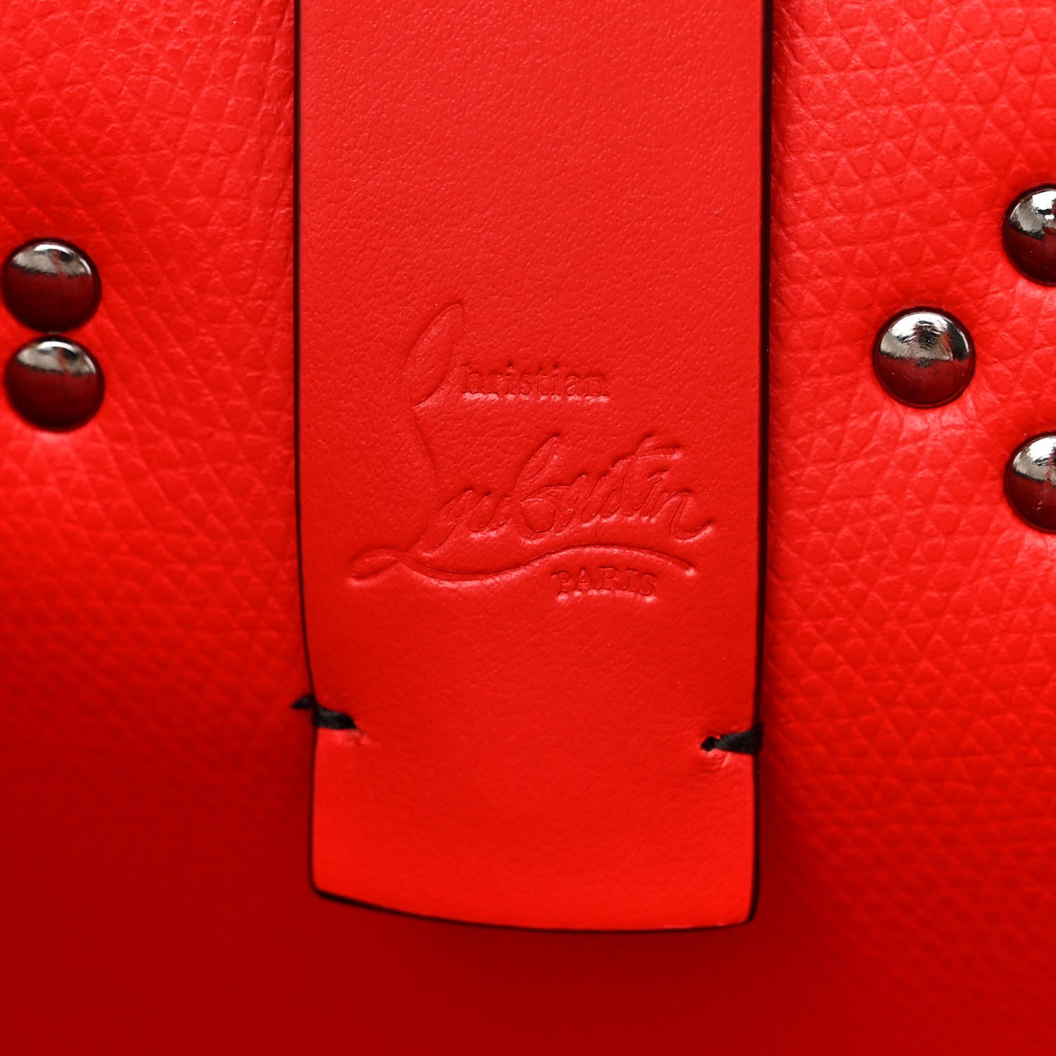 Christian Louboutin Calfskin Spikes Small East West Cabata Tote Black 8 of 12