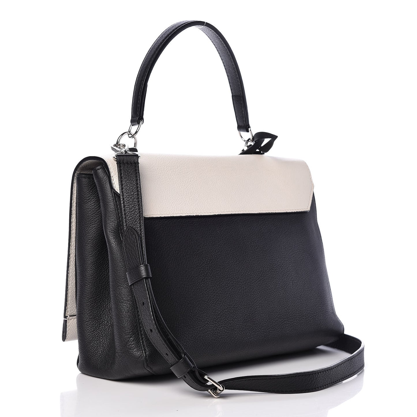 Calfskin Mechanical Flowers Lockme II Black White