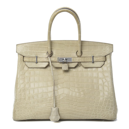 Hermes Matte Niloticus Crocodile Birkin 35 Beton 1 of 39