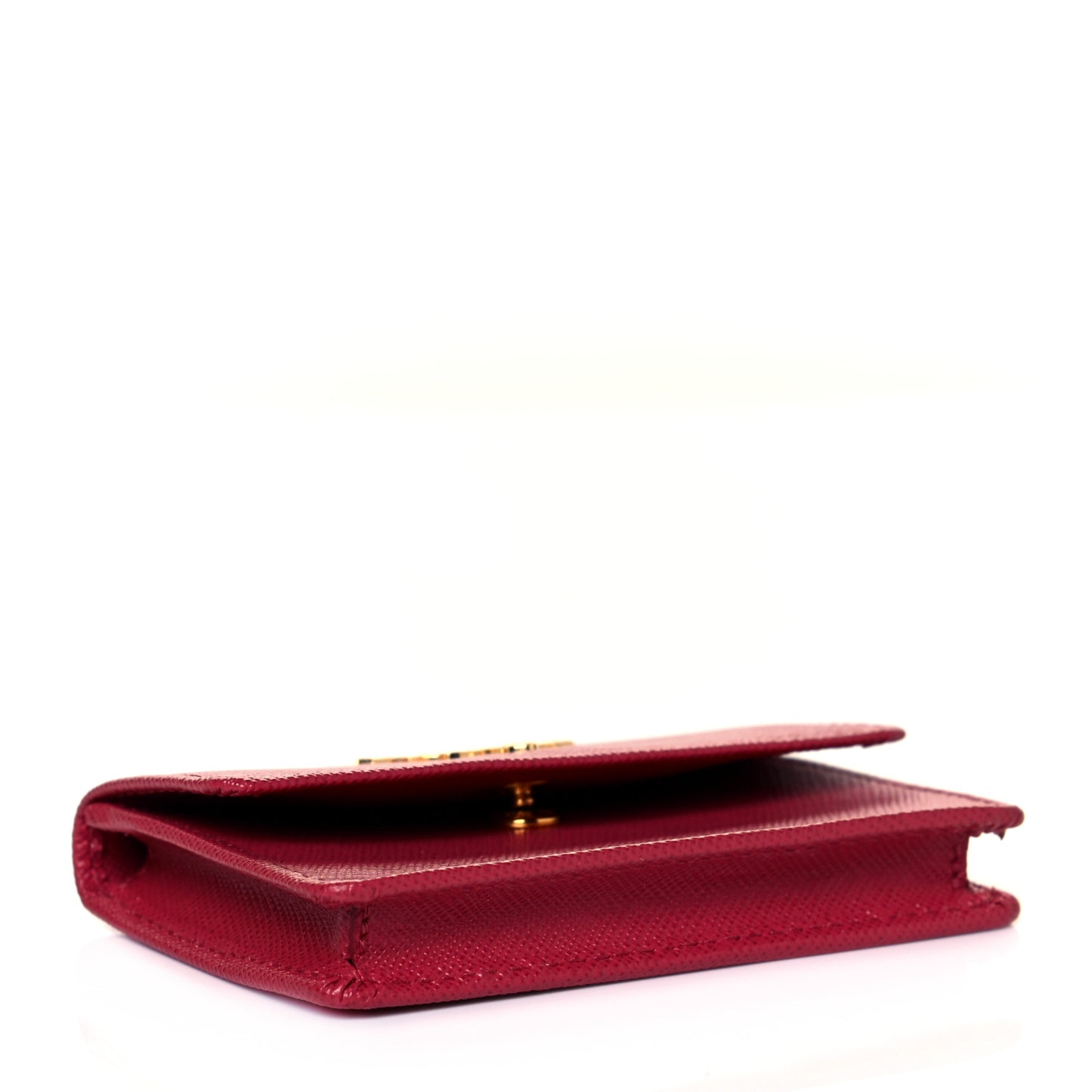 Saffiano Metal Flap Card Holder