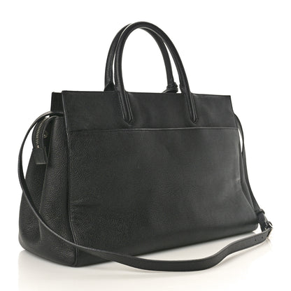 Saint Laurent Grained Calfskin Small Cabas Rive Gauche Black 3 of 9