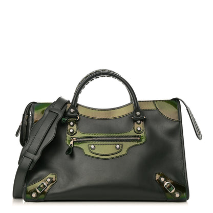Balenciaga Smooth Calfskin Metallic Patent Giant 12 Silver Hardware City Vert Poker Fonce 1 of 13