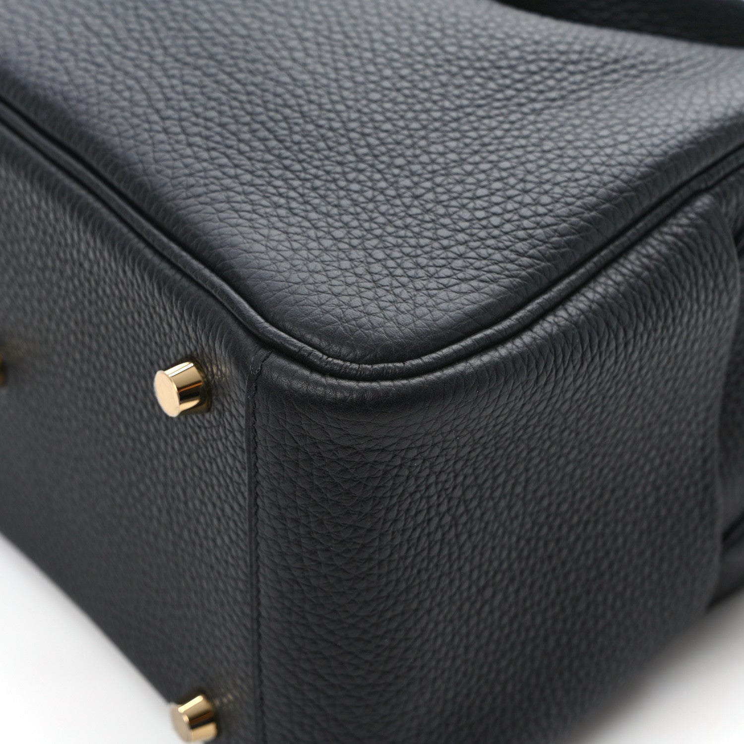 Hermes Taurillon Clemence Lindy 26 Black 12 of 13