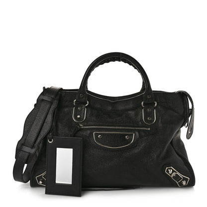 Balenciaga Chevre Silver Metallic Edge Hardware City Black 1 of 13