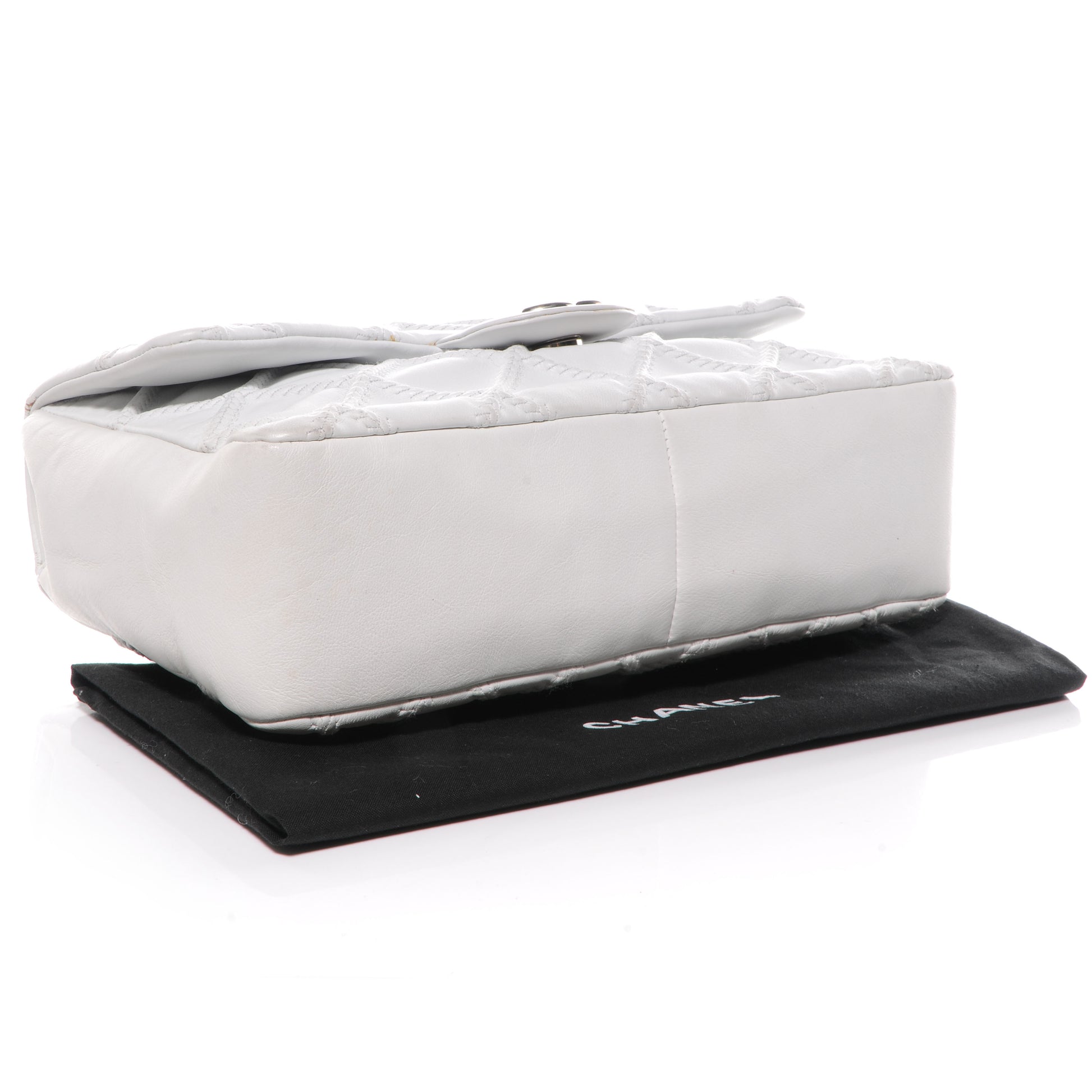 Chanel Calfskin Stitched Large Flap White 4 of 7