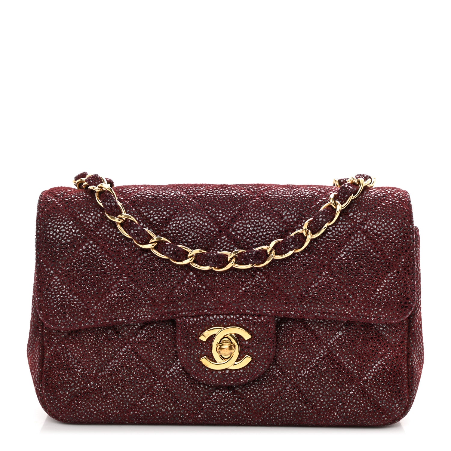 Chanel Iridescent Caviar Quilted Extra Mini Flap Burgundy 1 of 8