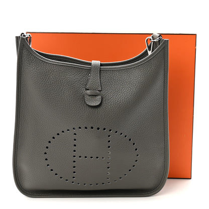 Hermes Taurillon Clemence Evelyne III PM Gris Meyer 11 of 11