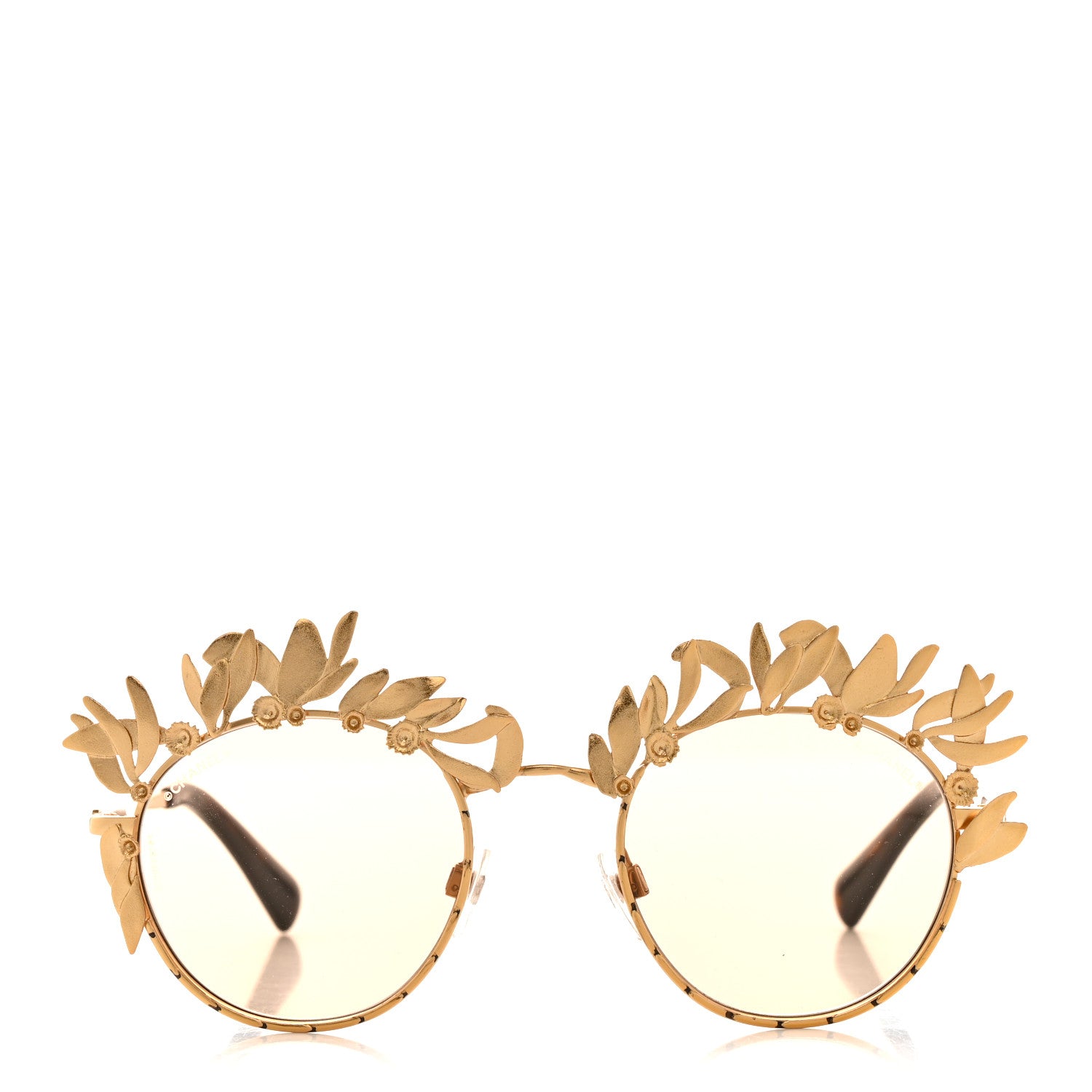 Chanel Round Pantos Sunglasses L-4732 Light Brown Gold 2 of 7