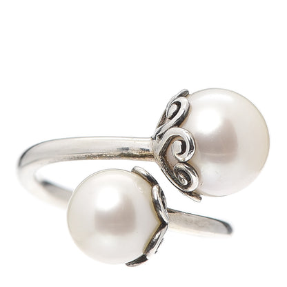 Tiffany Sterling Silver Freshwater Pearl Paloma's Venezia Goldoni Heart Ring 49 5 1 of 4