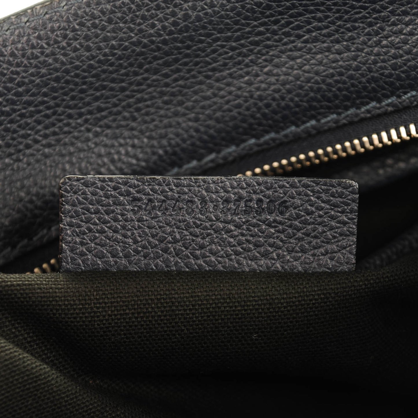Pebbled Calfskin Small Skull Padlock Zip Around Tote Navy