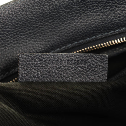 Alexander McQueen Pebbled Calfskin Small Skull Padlock Zip Around Tote Navy 7 of 7