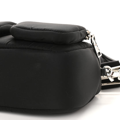 Prada Tessuto Nylon Pocket Cargo Shoulder Bag Black White 9 of 10