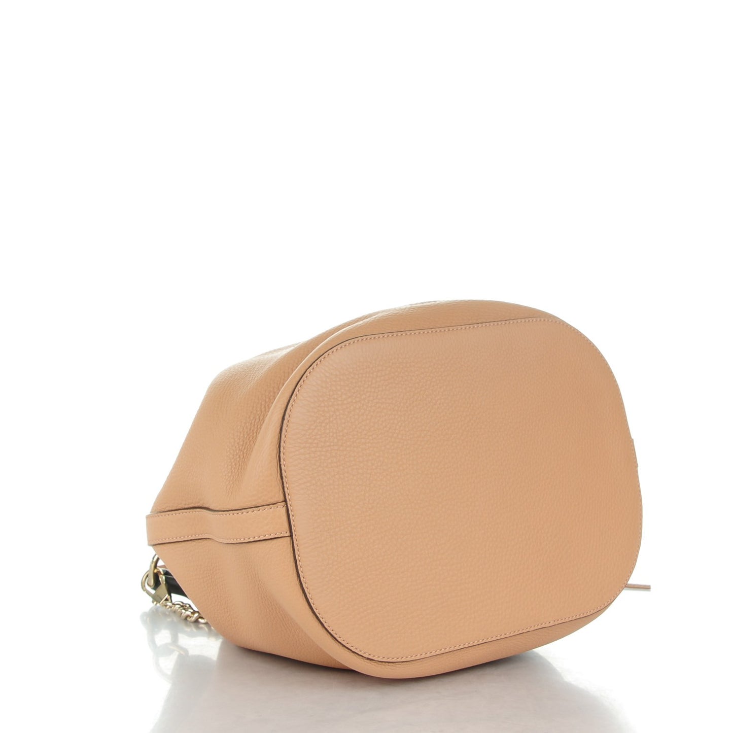 Pebbled Calfskin Miss Bamboo Bucket Bag Camelia