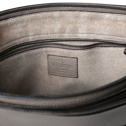Valentino Garavani Pebbled Calfskin Rockstud Strap Clutch Poudre 6 of 12