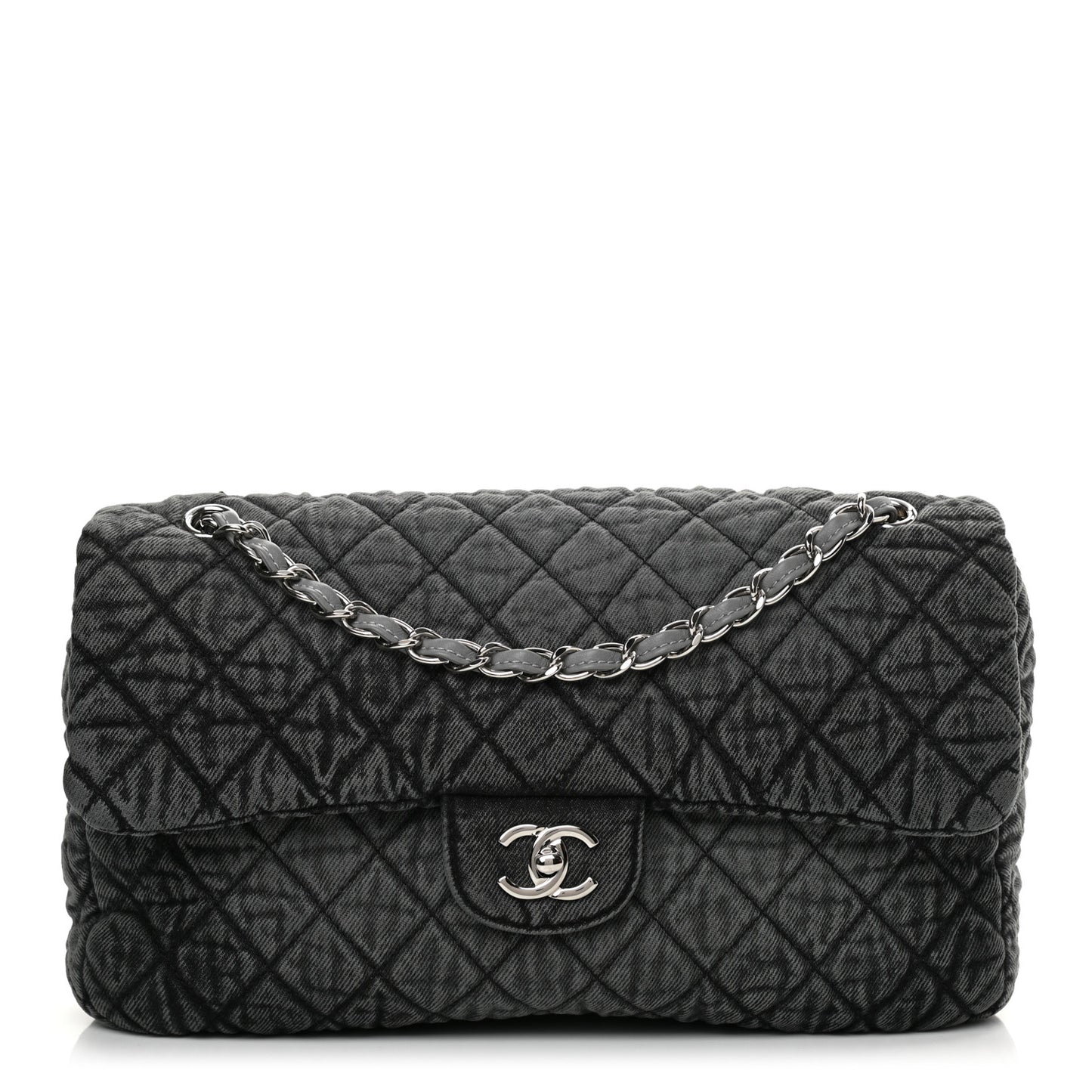 Denim Quilted Denimpression Flap Grey Black
