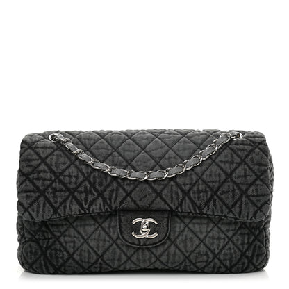 Chanel Denim Quilted Denimpression Flap Grey Black 1 of 11