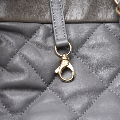 Chanel Calfskin Quilted Large Soft Elegance Tote Grey 8 of 14