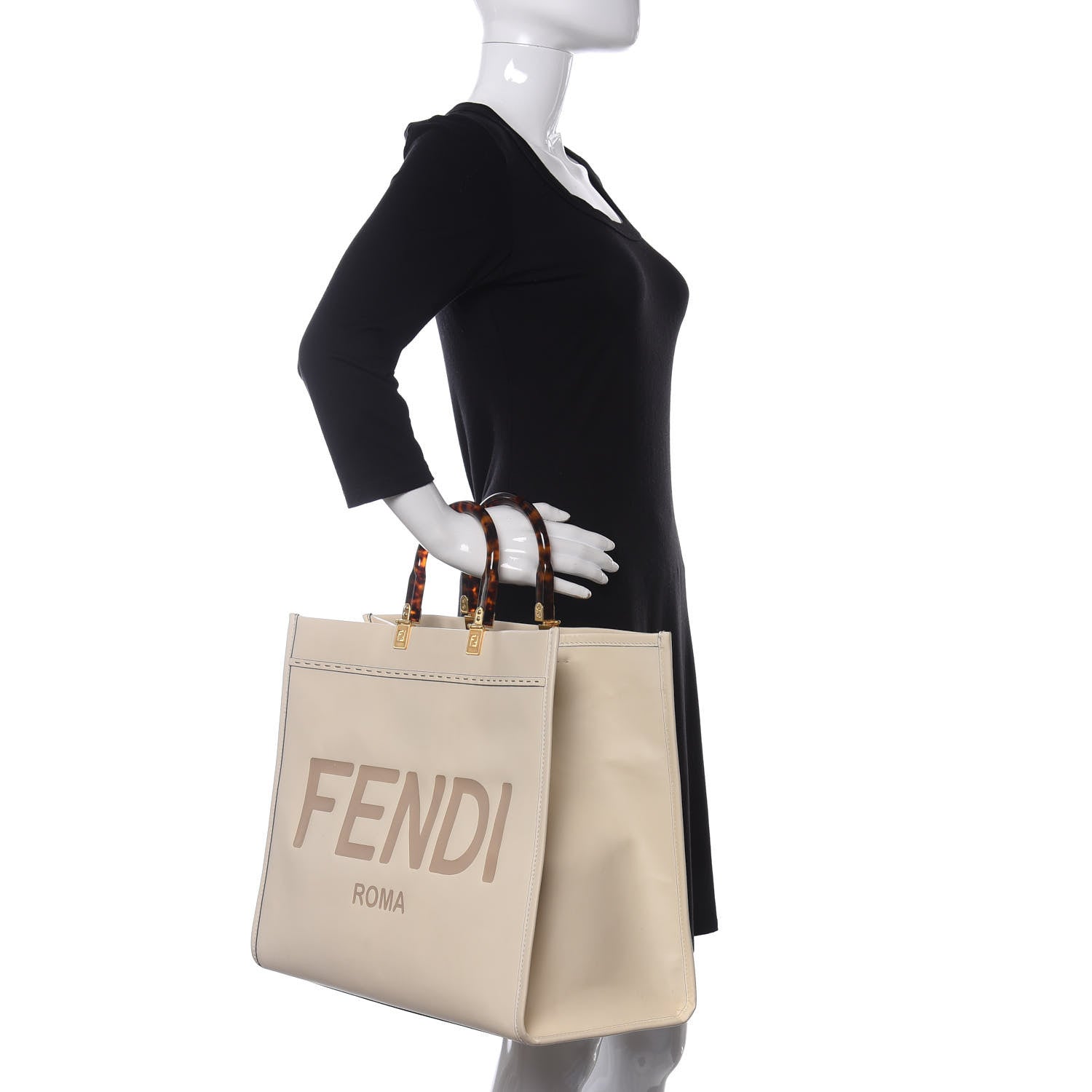 Fendi Vitello King Plexiglass Medium Fendi Sunshine Shopper Tote White Ice 2 of 10