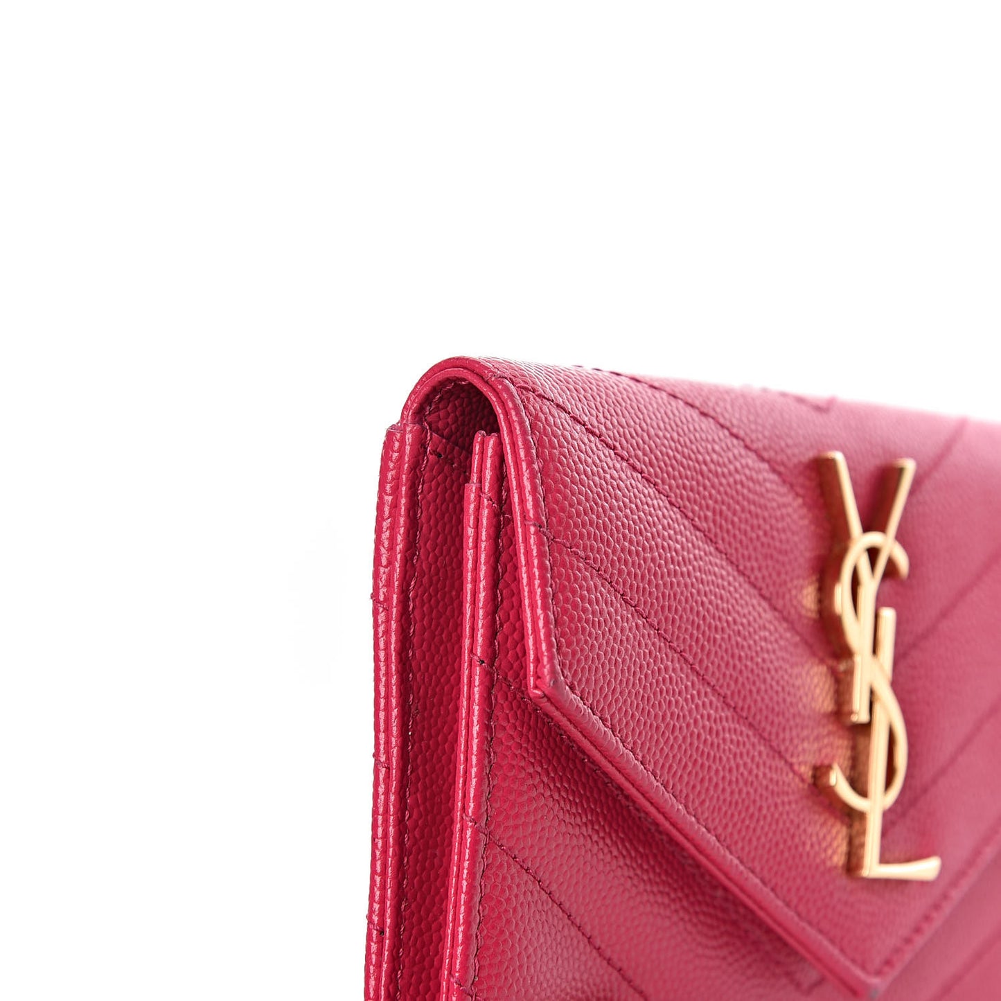 Grain De Poudre Matelasse Chevron Small Monogram Envelope Wallet Bubblegum
