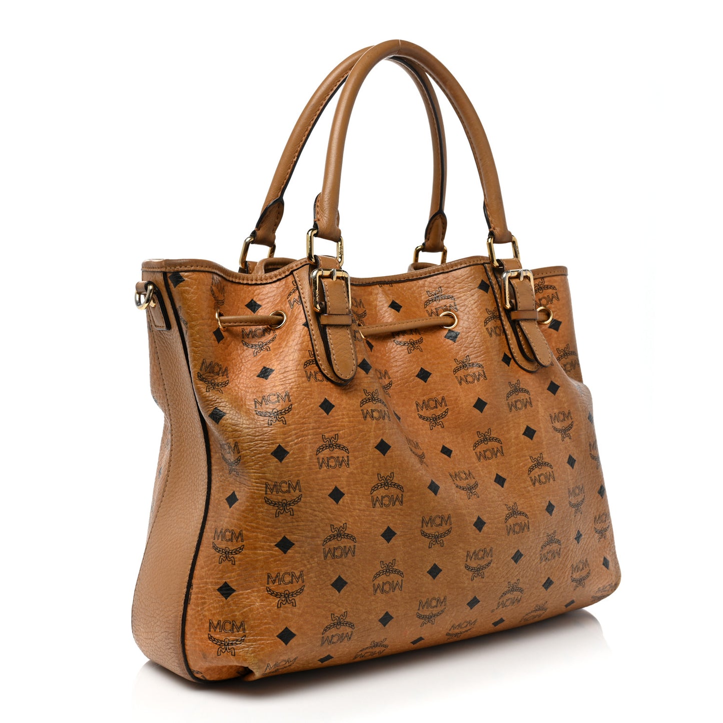 Visetos Medium Drawstring Shopper Cognac
