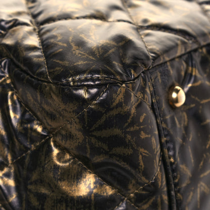 Chanel Nylon Printed Quilted Accordion Flap Black Gold 11 of 19