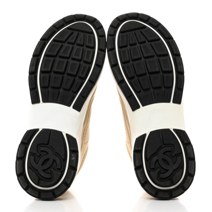 Chanel Fabric CC Womens Sneakers 39.5 Beige 5 of 9