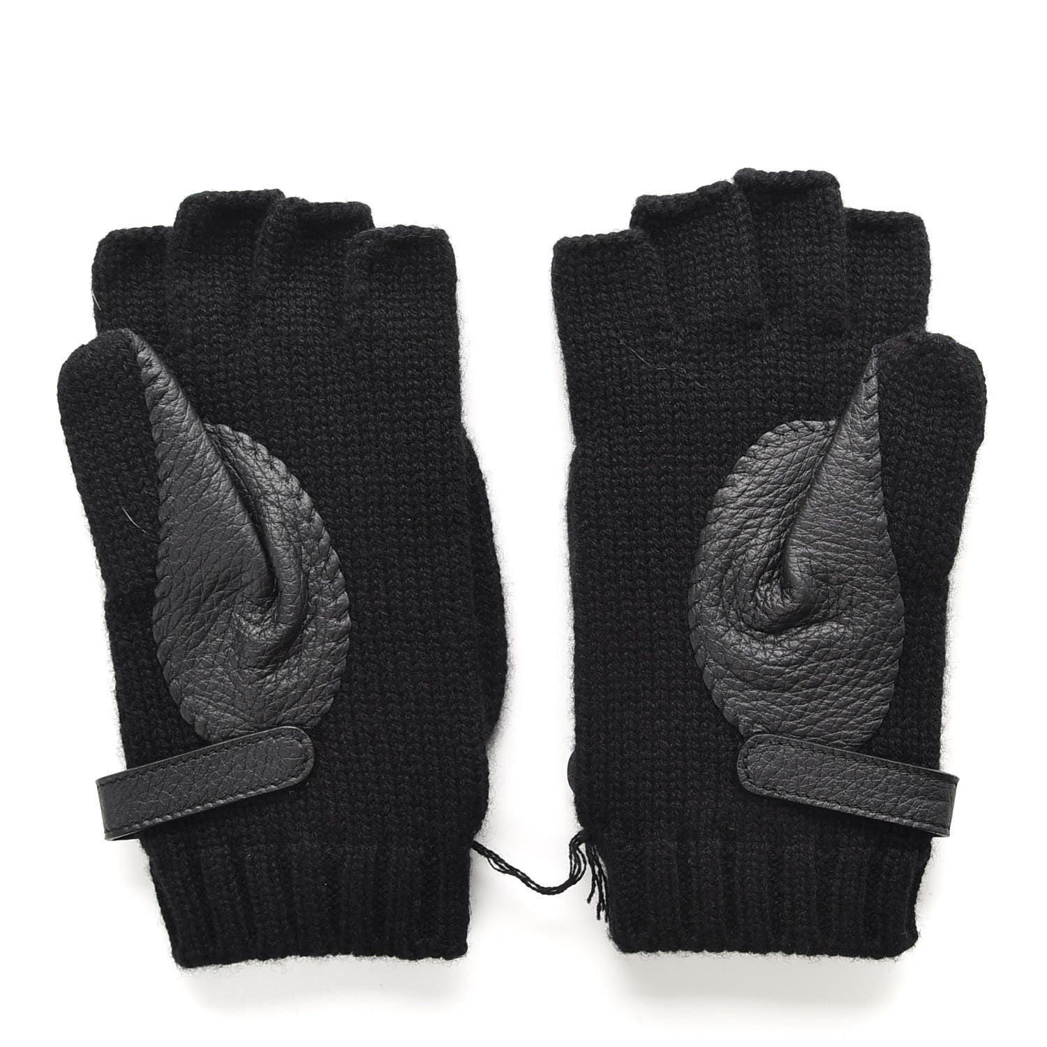 Hermes Cashmere Deerskin Baltimore Gloves S Black 2 of 5