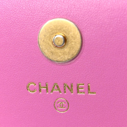 Chanel Tweed Enamel Quilted Pending CC Flap Belt Bag Pink Purple 6 of 10
