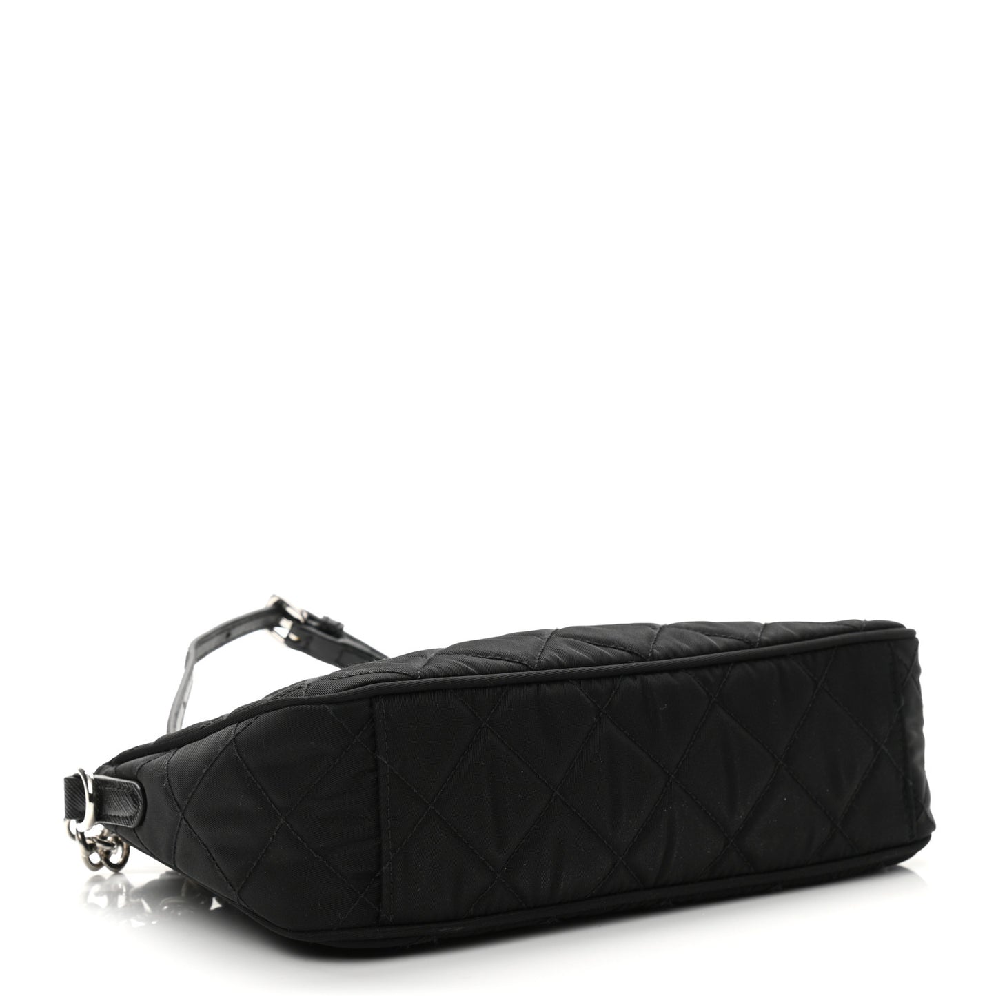 Nylon Tessuto Impuntu Quilted Crossbody Bag Black