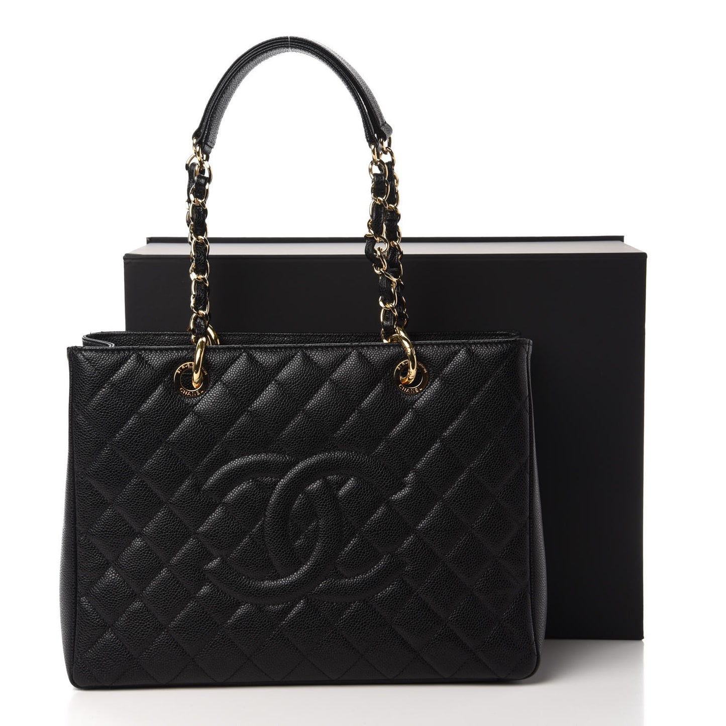 Caviar Quilted Grand Shopping Tote GST Black