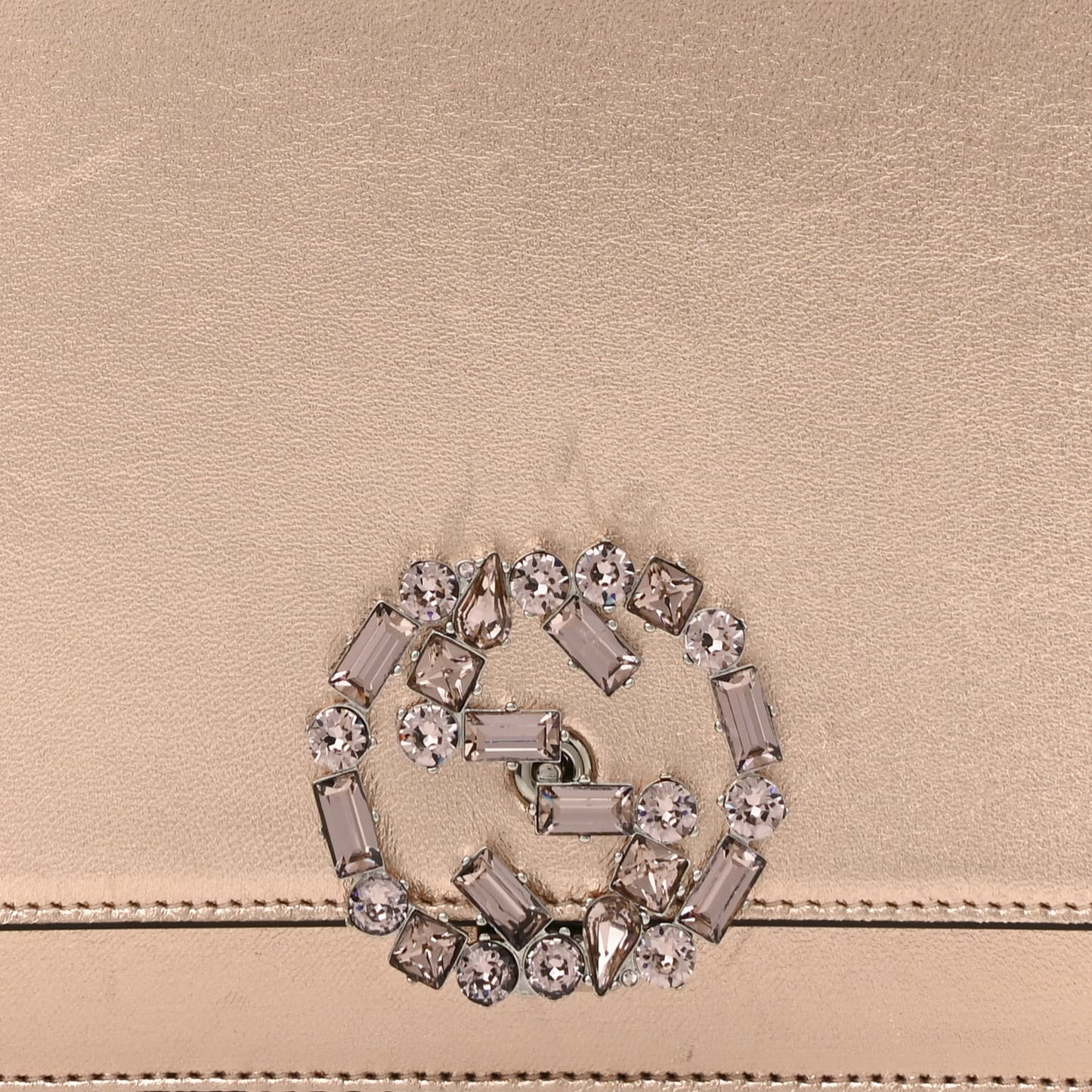 Metallic Nappa Crystal GG Broadway Shoulder Bag Pink