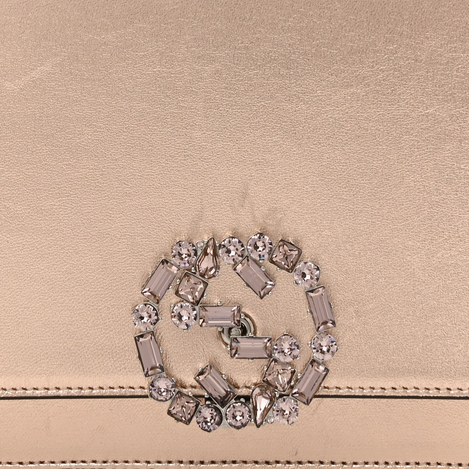 Gucci Metallic Nappa Crystal GG Broadway Shoulder Bag Pink 14 of 15
