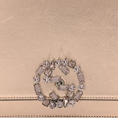 Gucci Metallic Nappa Crystal GG Broadway Shoulder Bag Pink 14 of 15