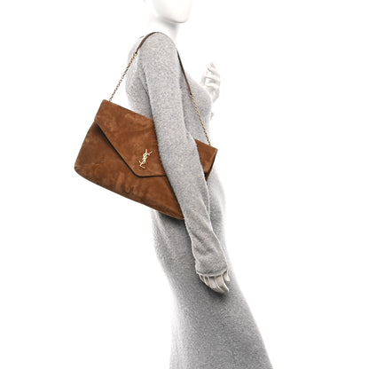 Saint Laurent Suede Large Cassandre Pouch On Chain Caramel Cognac 2 of 9