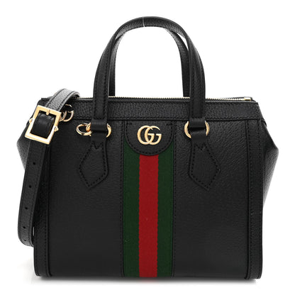 Gucci Textured Calfskin Web Small Ophidia Tote Bag Black 1 of 9