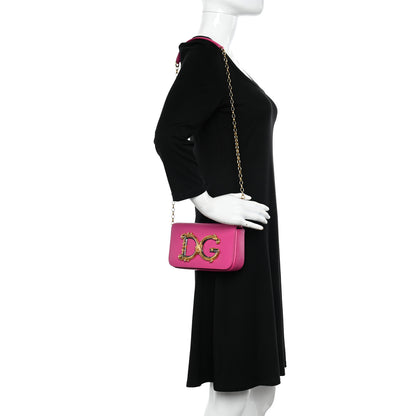 Dolce & Gabbana Nappa DG Girls Shoulder Bag Pink 2 of 9