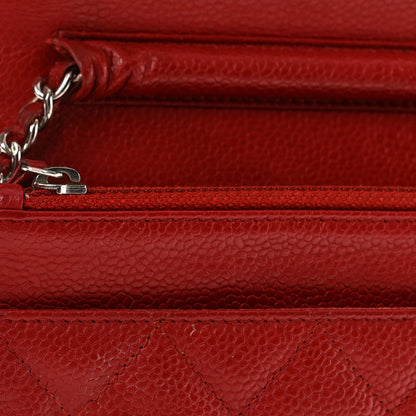 Chanel Caviar Quilted Wallet on Chain WOC Red 12 of 14