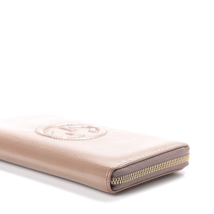 Gucci Patent Soho Zip Around Wallet Dark Cipria 6 of 11