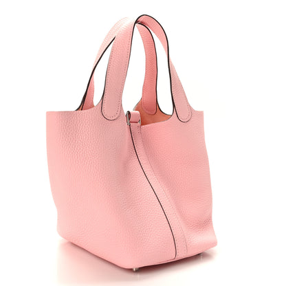 Hermes Taurillon Clemence Picotin Lock 18 PM Rose Sakura 4 of 12