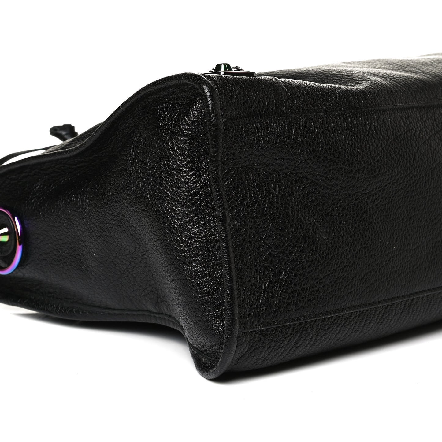 Chevre Iridescent Metallic Edge Hardware City Black