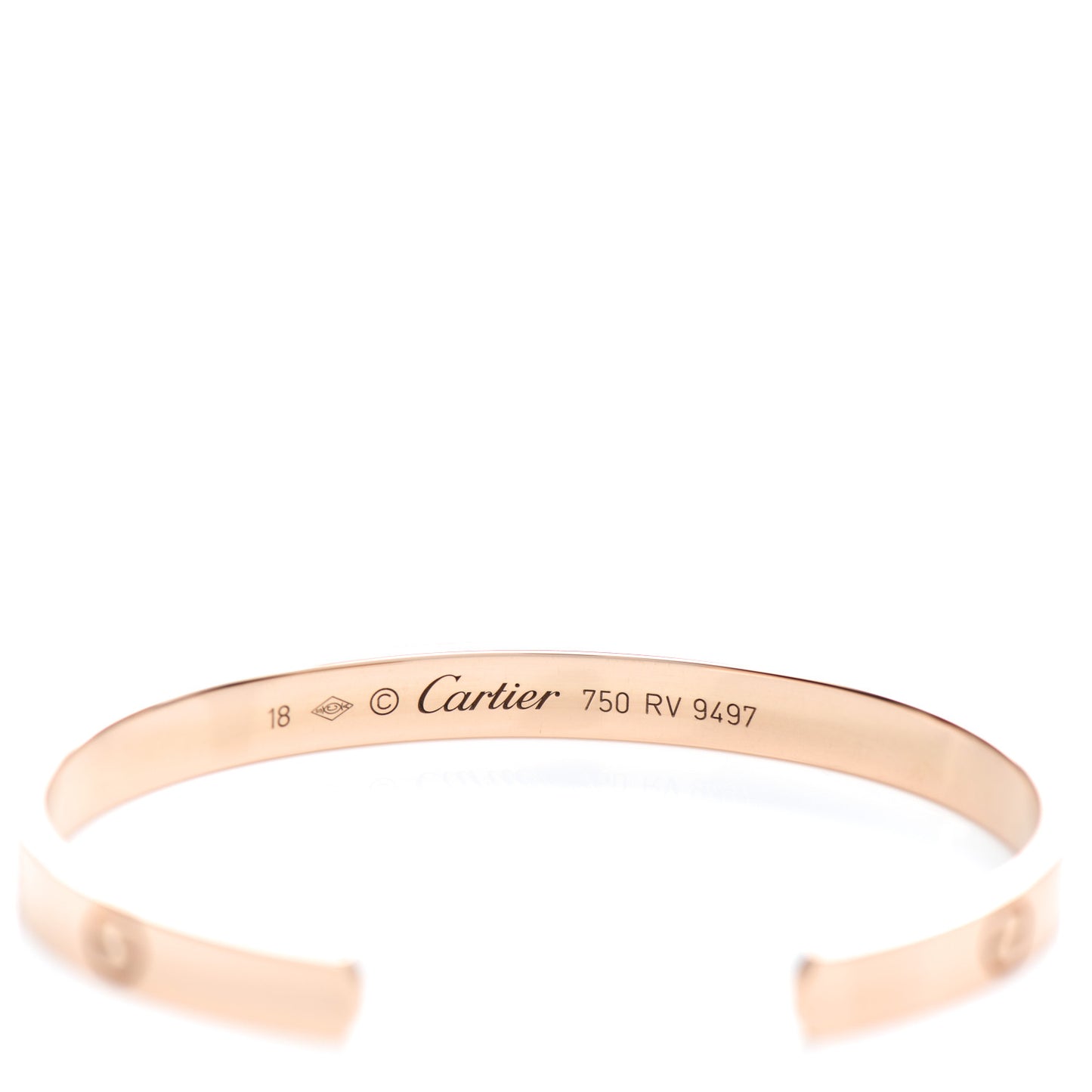 18K Pink Gold LOVE Cuff Bracelet 18