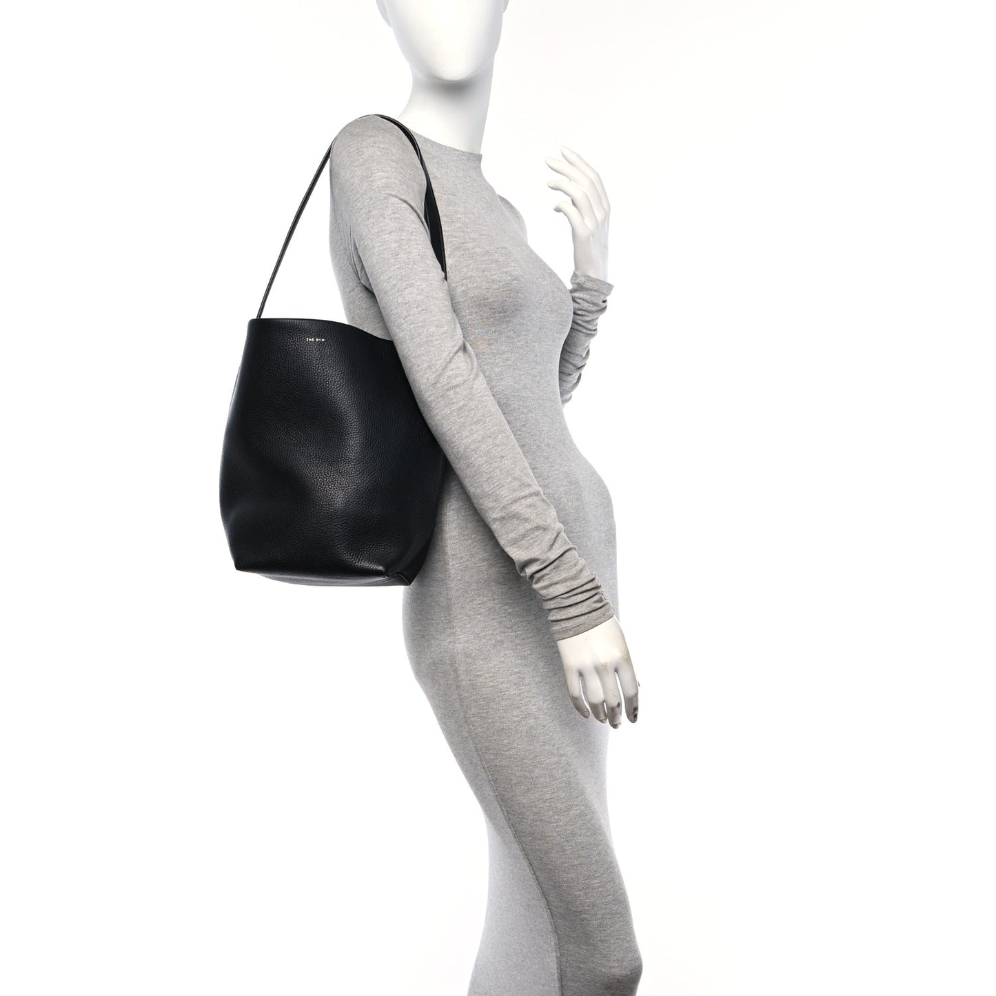 Grained Calfskin Medium N/S Park Tote Black