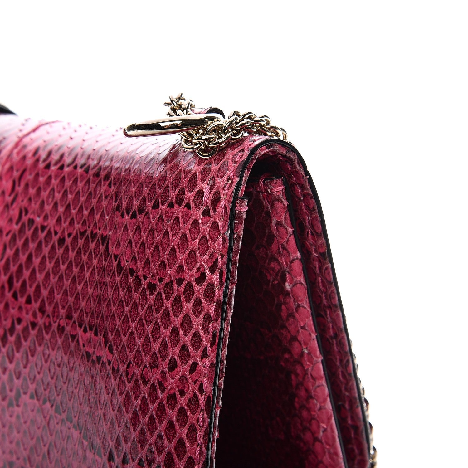 Valentino Garavani Python Large Glam Lock Rockstud Flap Pop Fuxia 13 of 13