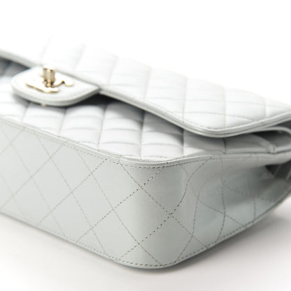 Chanel Iridescent Lambskin Quilted Medium Double Flap Light Blue 6 of 12