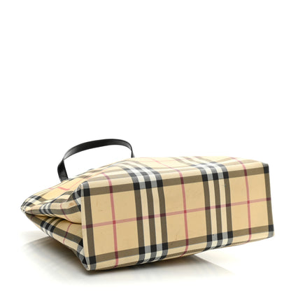 Burberry Canvas House Check Small Tote Black 3 of 9