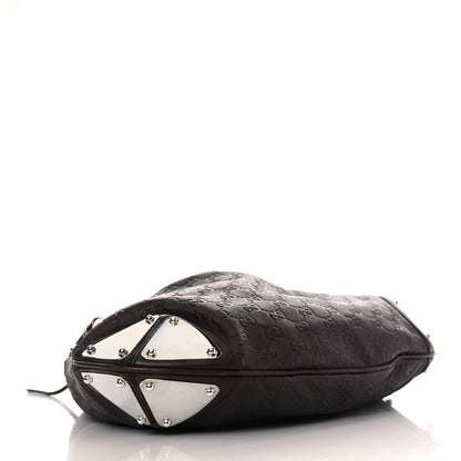 Gucci Guccissima Medium Indy Top Handle Hobo Black 4 of 12