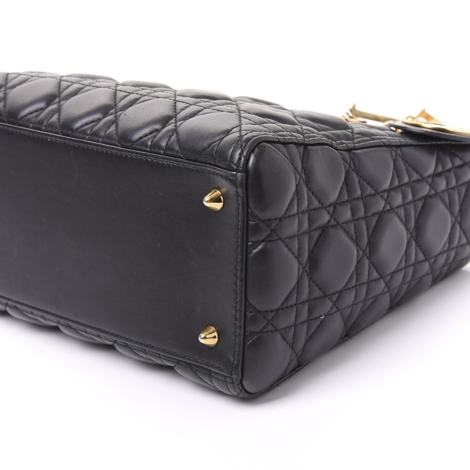 Christian Dior Lambskin Cannage Medium Lady Dior Black 7 of 9