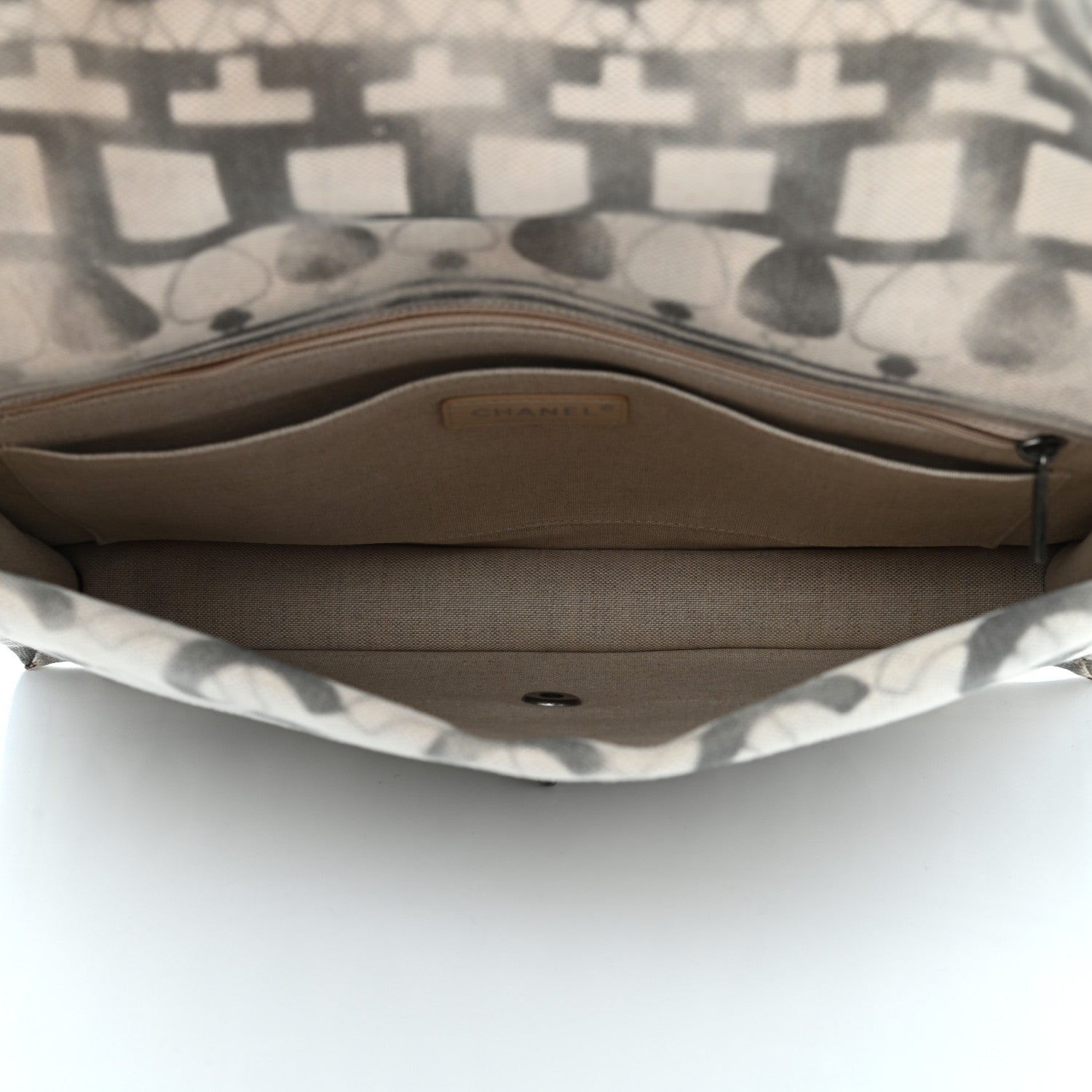 Chanel Canvas Iliad Flap Clutch Beige 5 of 11