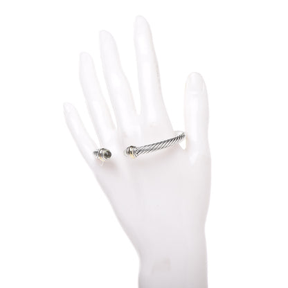 David Yurman Sterling Silver 14K Yellow Gold Prasiolite 5mm Cable Classics Bracelet 2 of 5