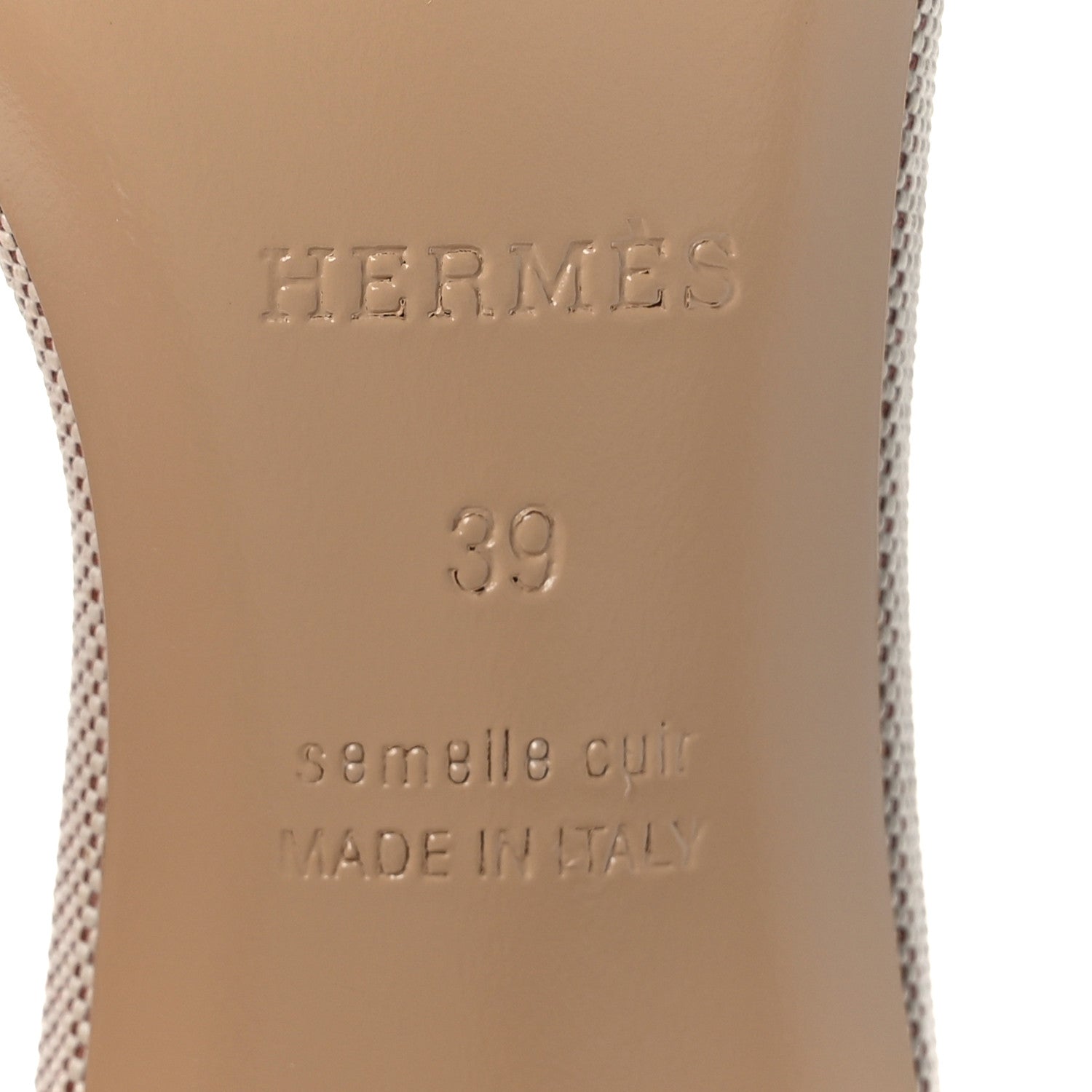 Hermes Calfskin Canvas Oasis Sandals 39 Noisette Beige Dore 8 of 9